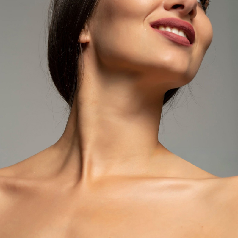 stock image of model showing her beautiful neck